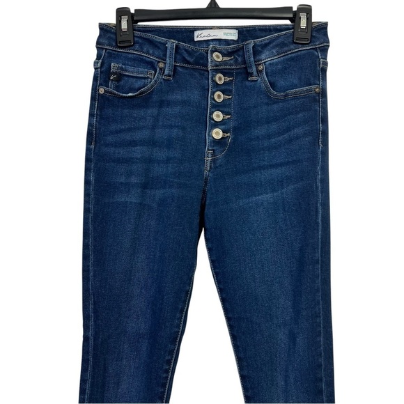 KanCan Jr Women’s Blue Jeans Sz 7/27 Button Fly  Stretch Distress/Ripped/Torn - Picture 2 of 12